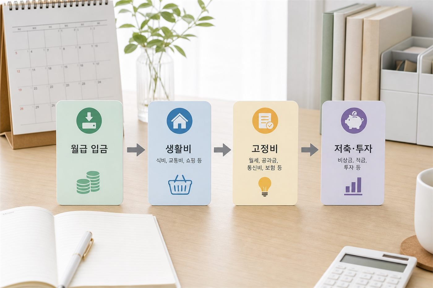 월급 입금 후 자동이체 흐름을 보여주는 이미지