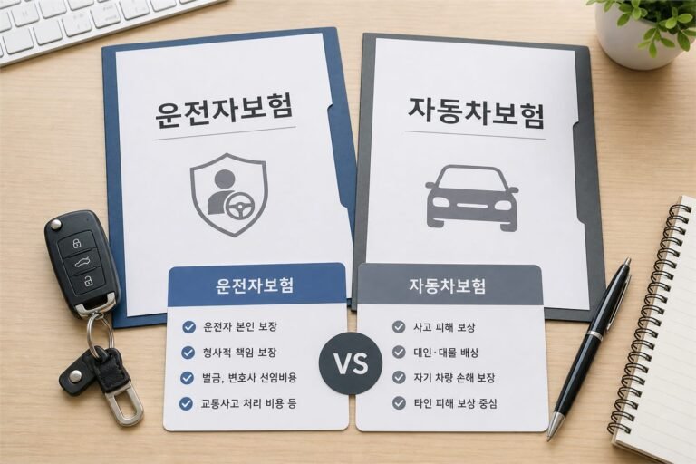 운전자보험과 자동차보험 차이 대표 이미지