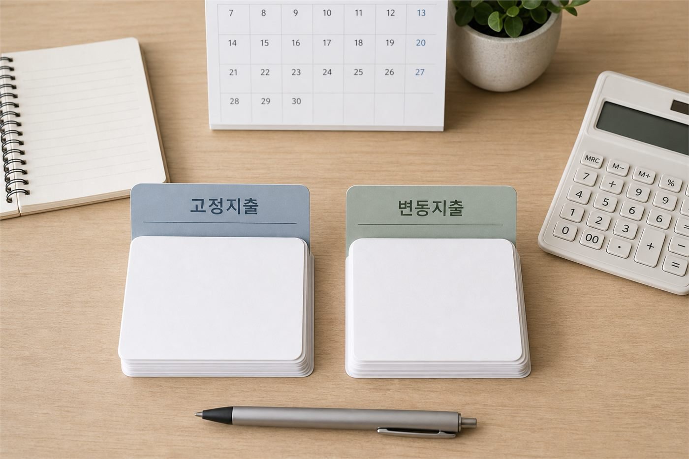 고정지출과 변동지출을 나누어 보는 이미지