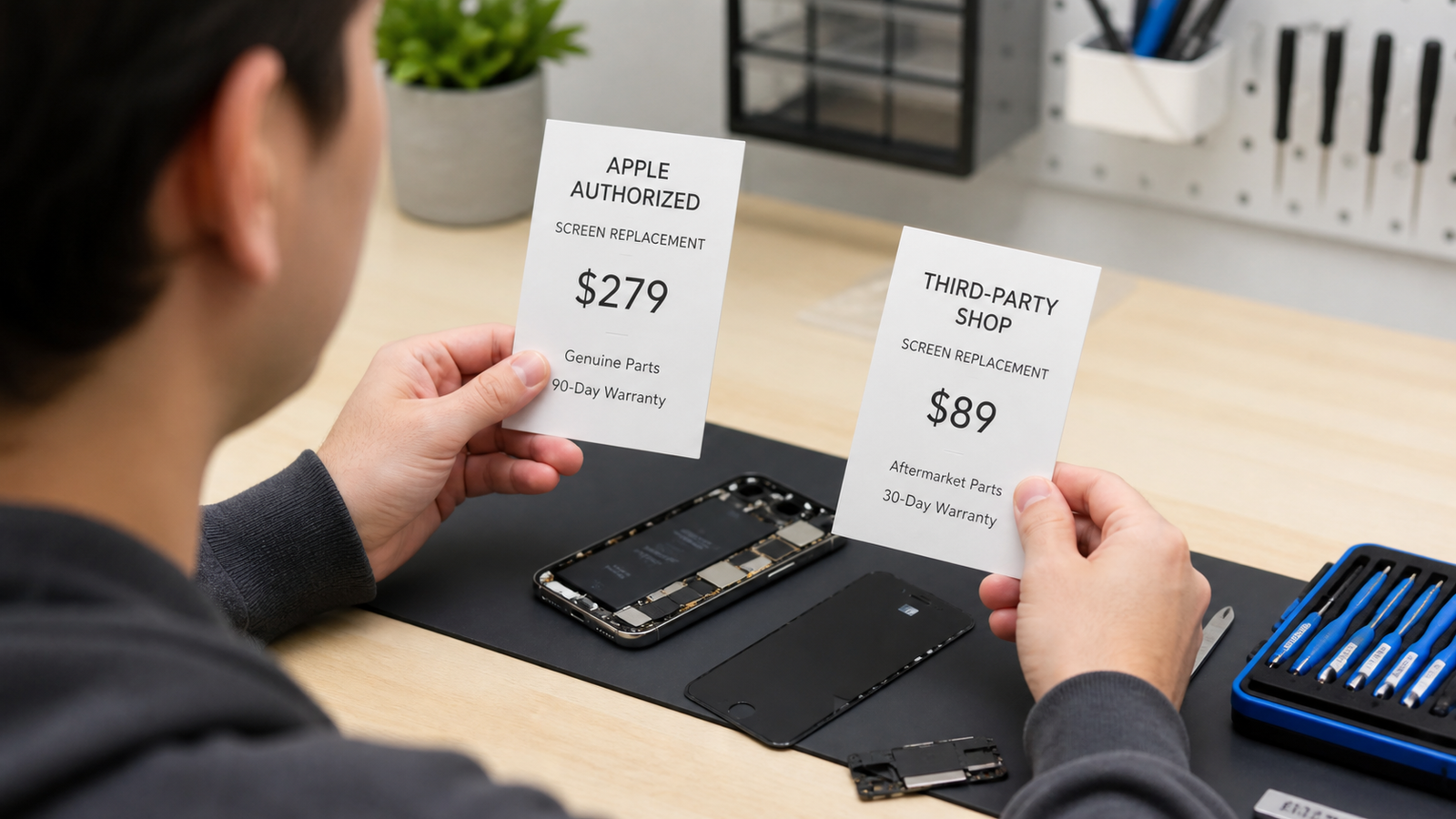 Apple 공식 서비스와 사설 수리점 배터리 교체 비용 비교