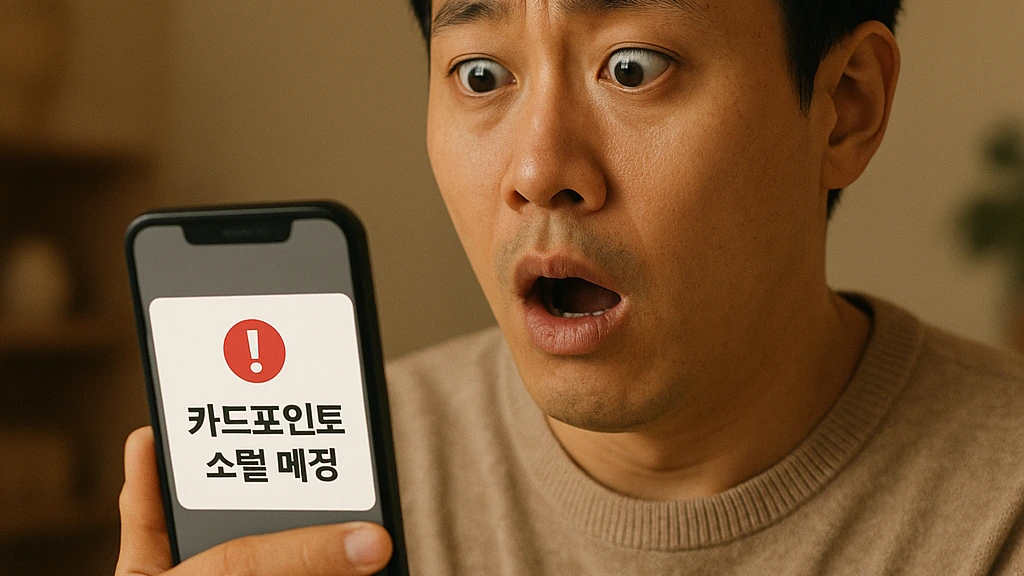 스마트폰 카드 앱에서 포인트 소멸 예정 알림을 확인하는 화면
